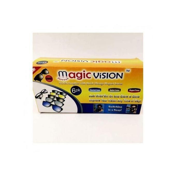 نظارات ماجيك فيجن مغناطيسية 6 في 1 للشمس والليل والقيادة Magic Vision Lunettes Magnétiques 6 en 1 pour Soleil, Nuit et Conduite