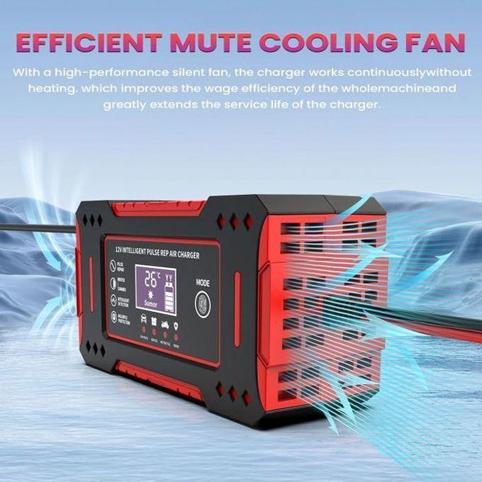 شاحن بطارية أوتوماتيكي للسيارة Chargeur de batterie de voiture Moto automatique 110V à 220V à 12V 6A LCD Smart