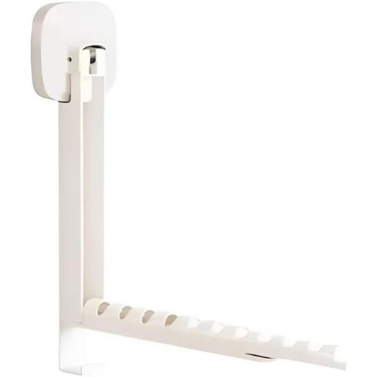 حامل ملابس قابل للسحب والطي، يُثبَّت بواسطة قاعدة شفط Support à vêtements rétractable et pliable avec fixation par ventouse