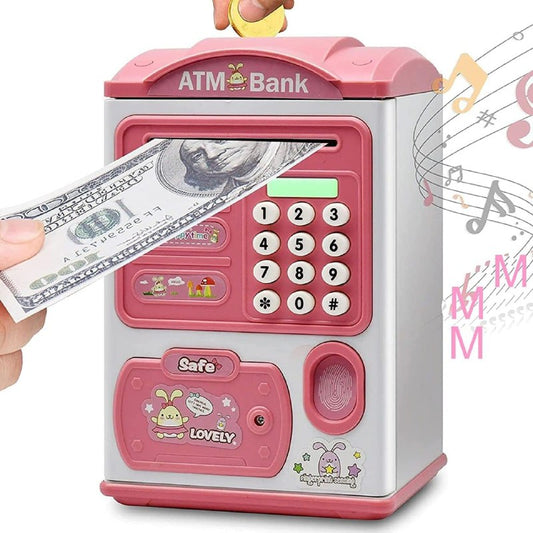 Money Box Tirelire électronique pour enfants حصالة نقود كهربائية للاطفال مع حماية بكلمة مرور ومستشعر للاصابع