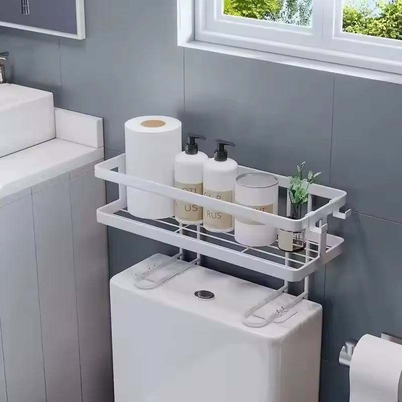حامل تخزين الحمام على الحائط، بدون حفر Étagère de rangement murale pour salle de bain, sans perçage
