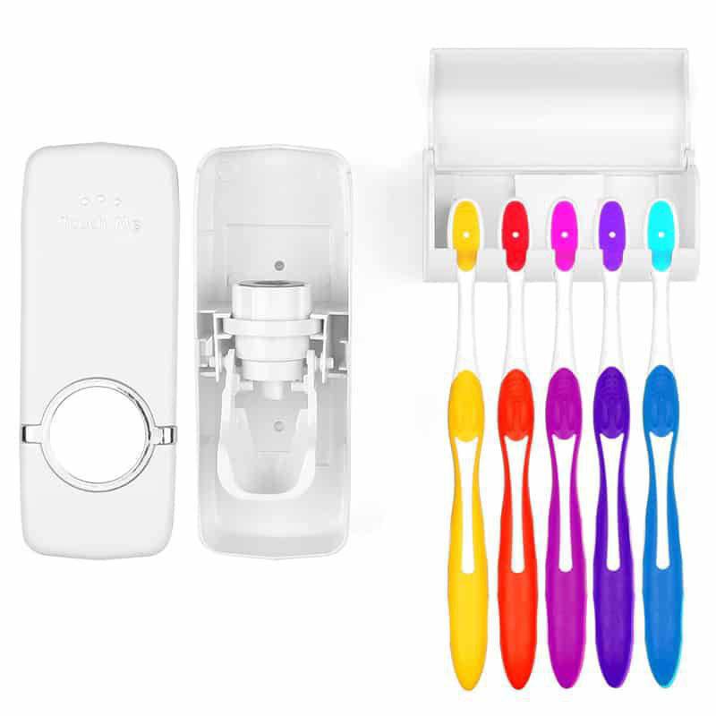 موزع معجون أسنان أوتوماتيكي مع حامل فرشاة الأسنان 5في1Toothpaste Dispenser