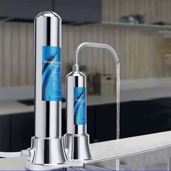 Machine de filtration d'eau en acier inoxydable جهاز تنقية المياه المصنوع من الفولاذ المقاوم للصدأ، فلتر مياه الصنبور، جهاز تنقية المياه المعدنية