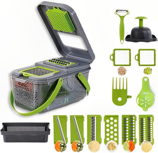 قطاعة خضراوات متعددة الوظائف 22 في 1 Hachoir à légumes 22 en 1 multifonctionnel Râpe à oignons Carotte