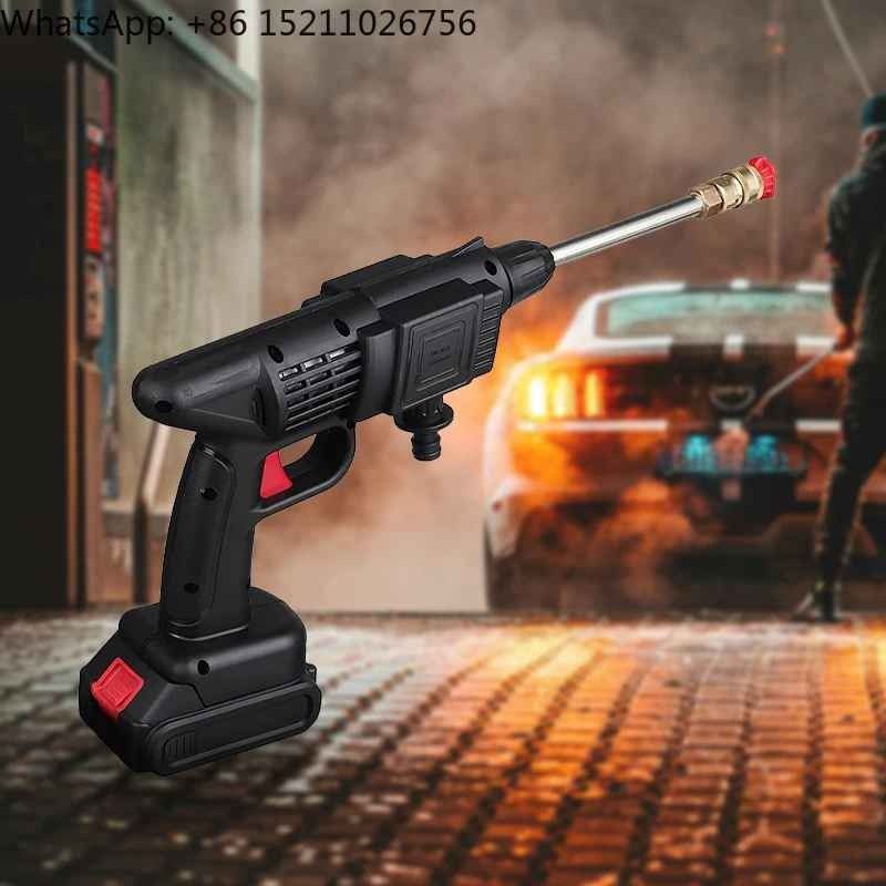مسدس غسيل السيارات اللاسلكي مع بطاريتين Pistolet de lavage de voiture sans fil avec 2 batteries 48 V