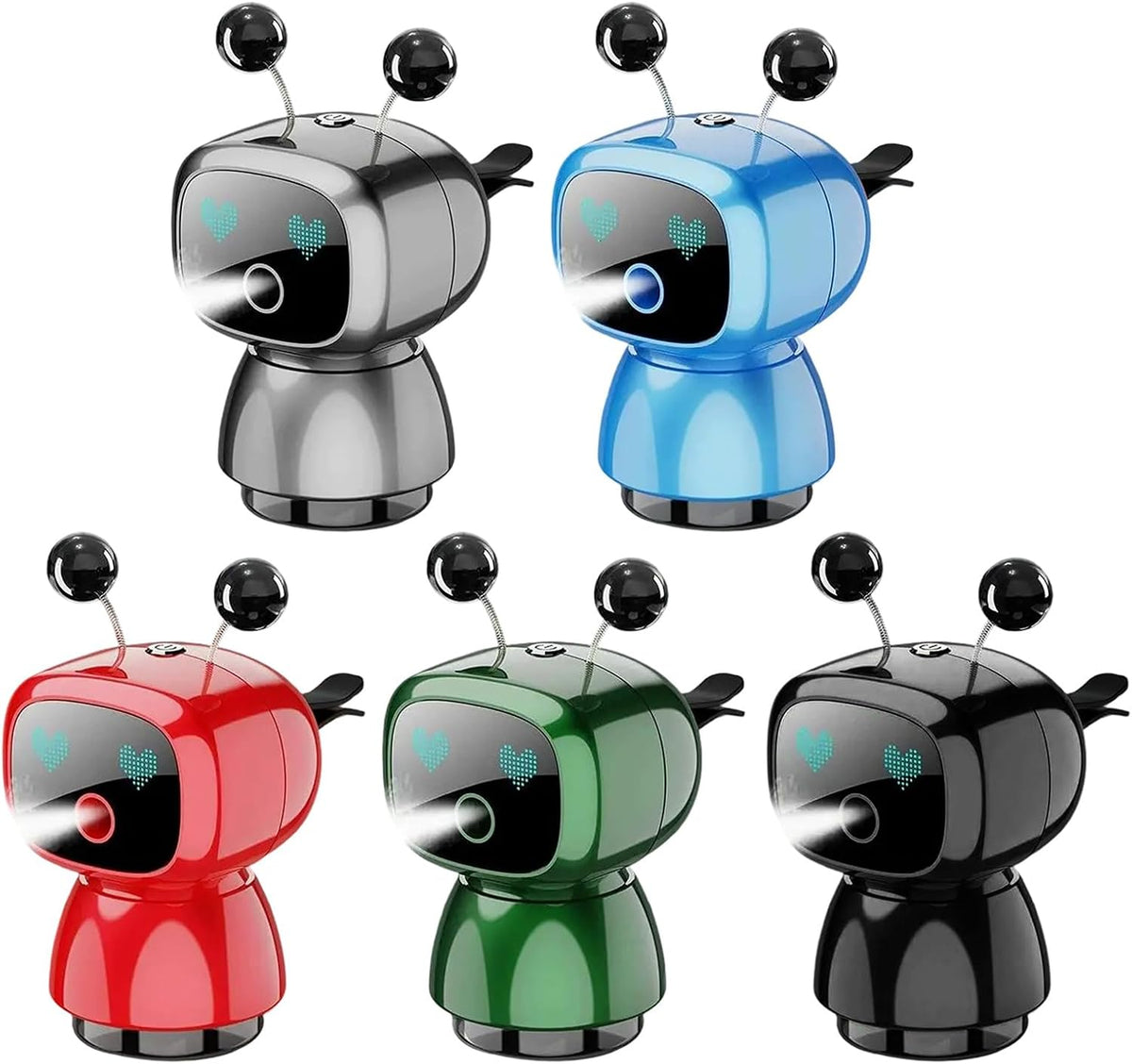 معطر سيارة على شكل روبوت موزع عطر صامت يدوم طويلاً Désodorisant de voiture en forme de robot Diffuseur de parfum silencieux