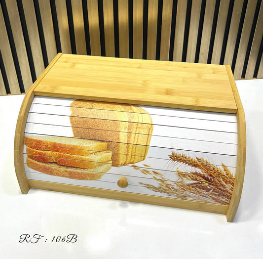 Boite à pain en bois de bamboo 38.5x25x18.5cm صندوق خشب الخيزران 38.5x25x18.5 سم