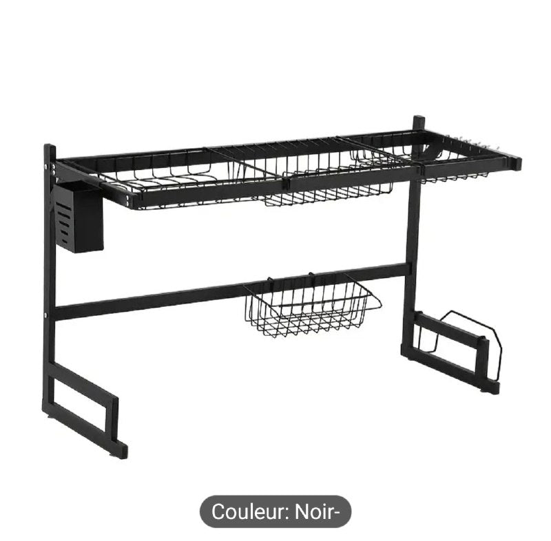 مصفاة أطباق متينة من الفولاذ الكربوني بتصميم قابل للطي Égouttoir à vaisselle robuste en acier au carbone