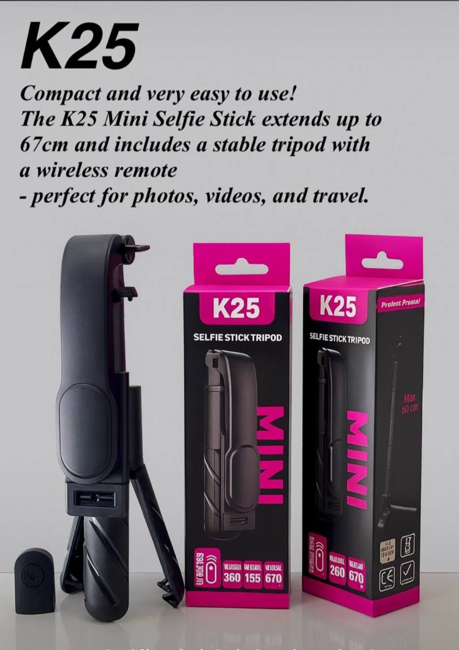 عصا سيلفي وحامل ثلاثي القوائم  مثبت K25 لقطات سلسة وثابتة Stabilisateur K25