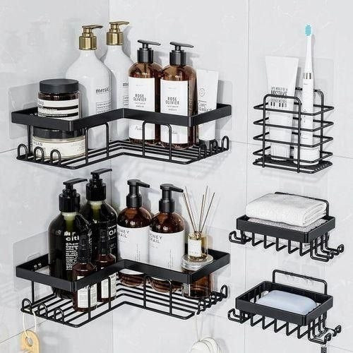 Étagère de Rangement d'angle منظم رفوف تخزين زاوية للحمام والمطبخ والدش لا حاجة للثقب Organisateur Coin Salle de Bain Cuisine ne Douche SANS perçage