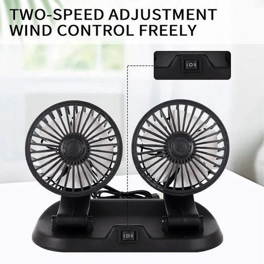 مروحة سيارة برأسين Double-Headed Vehicle Fan Ventilateur de véhicule à double tête