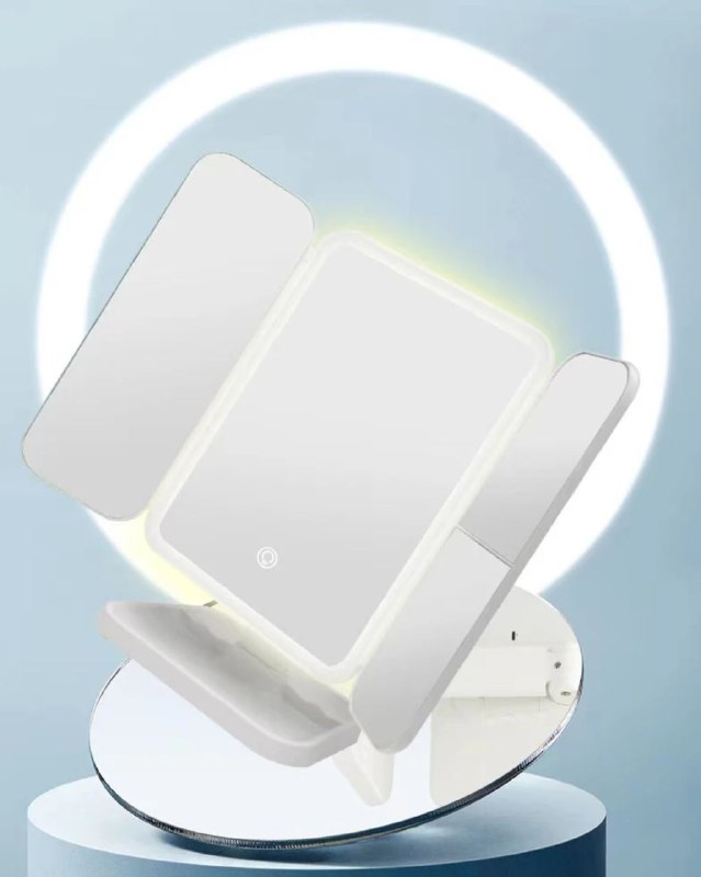 Miroir مرآة مكياج مبتكرة مع إضاءة LED وشاشة لمس