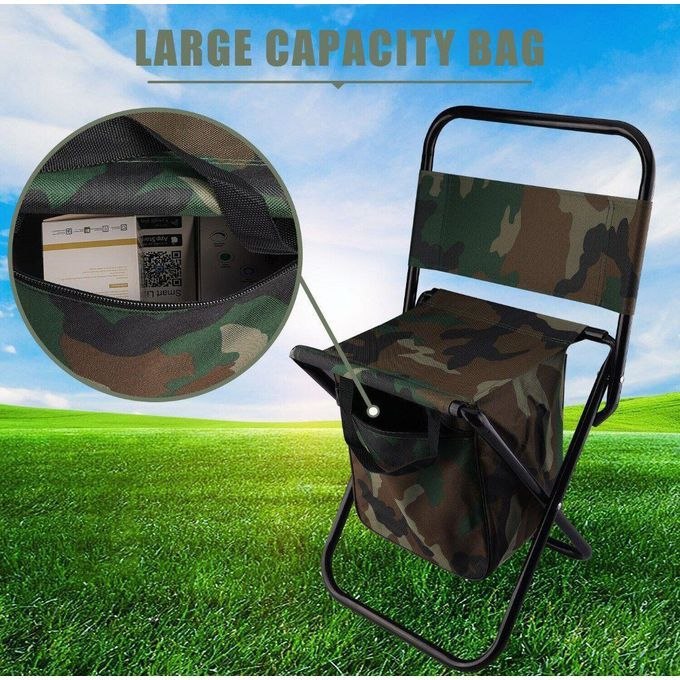 كرسي قابل للطي مع حقيبة للرحلات والخرجات والصيد 2en1 Chaise avec Sac, Pliable Léger Camping