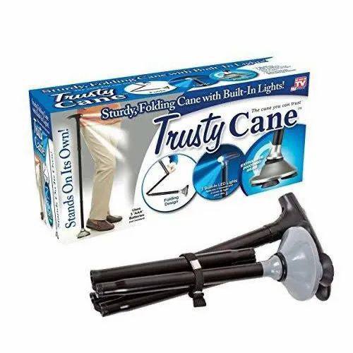Trusty Cane Canne pliante à tête triaxiale de marche réglable عصا مشي قابلة للطي برأس ثلاثي المحاور قابلة للتعديل