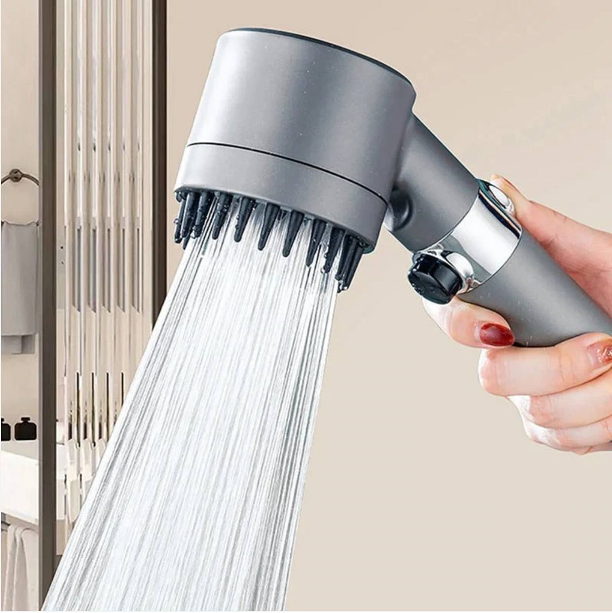 رأس دش عالي الضغط ثلاثه وضعيات-مع فلتر Pommeau de douche haute pression avec filtre intégré Turbocharged Shower Head