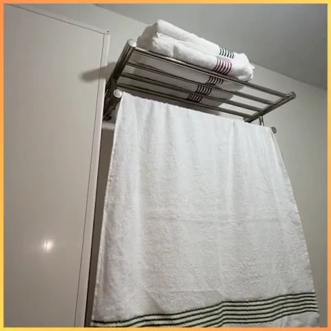 رف مناشف، رف حمام، رف مناشف من الفولاذ المقاوم للصدأ للحمام Porte-Serviettes, Étagère De Salle De Bain Étagère À Serviette en Acier Inoxydable