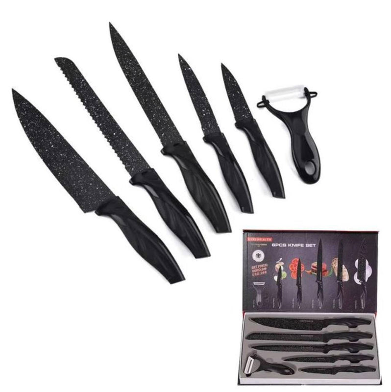 طقم سكاكين مطبخ من الفولاذ المقاوم للصدأ مكون من 6 قطع Ensemble de Couteaux de Cuisine 6 Pièces Acier Inoxydable