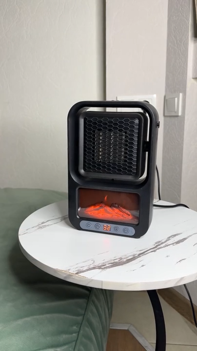 Fan Heater Chauffage à flame mini électrique 600W radiateur portable مدفأة كهربائية صغيرة محمولة بقدرة 600 واط
