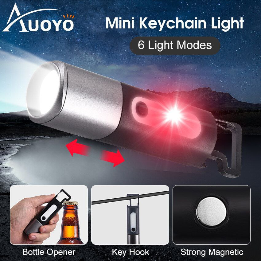 Mini lampe de poche LED COB super lumineuse portable, porte-clés مصباح يدوي LED COB صغير فائق السطوع محمول، سلسلة مفاتيح