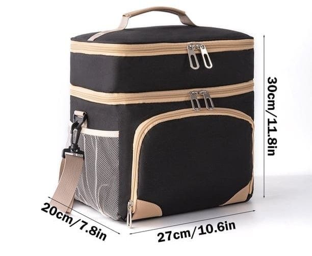 Grande boîte à lunch isotherme, double sac à lunch حقيبة غداء مزدوجة شديدة التحمل مانعة للتسرب