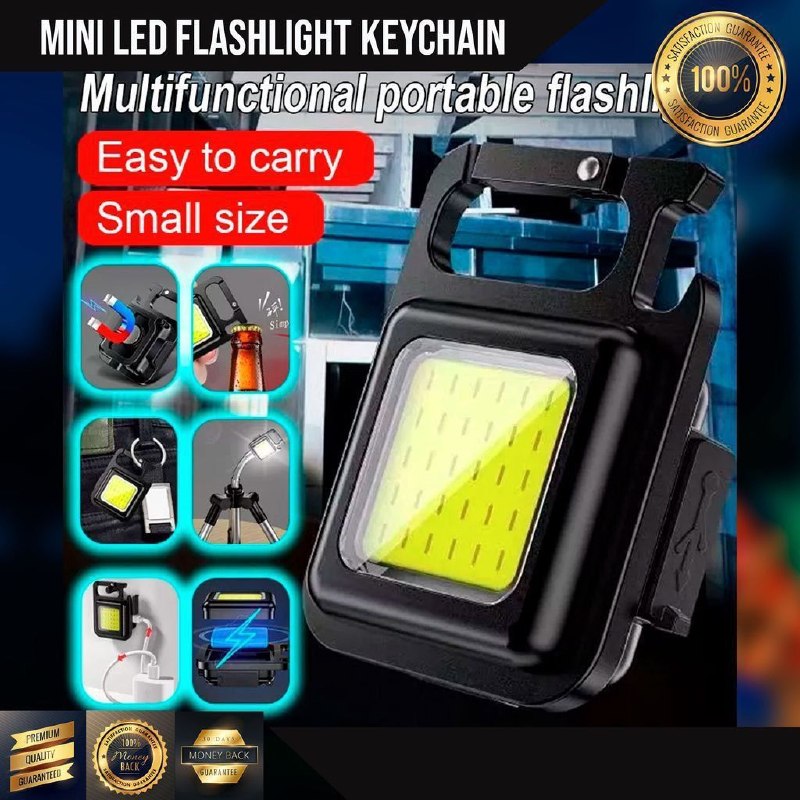 مصباح يدوي صغير قابل لإعادة الشحن بتقنية COB LED Mini lampe de poche porte-clés rechargeable