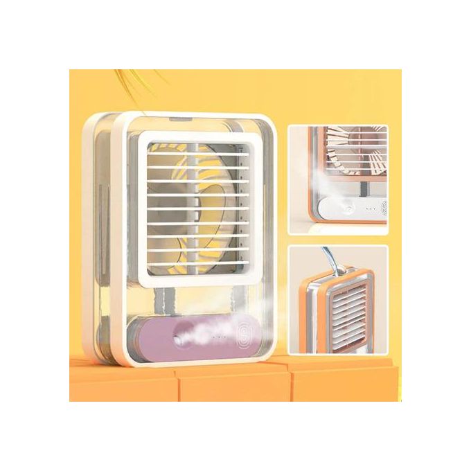 مروحة صغيرة مزودة ببخاخ رذاذ، وإضاءة ليلية LED Fan Mini ventilateur avec Brumisateur