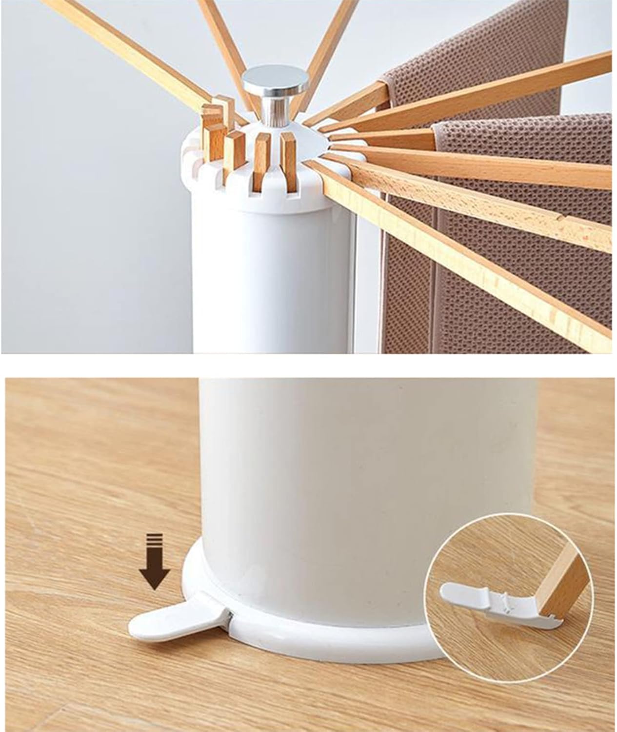 HANGING DRYING Porte-vêtements extensible rotatif triangulaire 3D 16 barres pliable  رف ملابس ثلاثي الأبعاد مثلث الشكل قابل للدوران والتمديد، مزود بـ 16 قضيبًا، قابل للطي