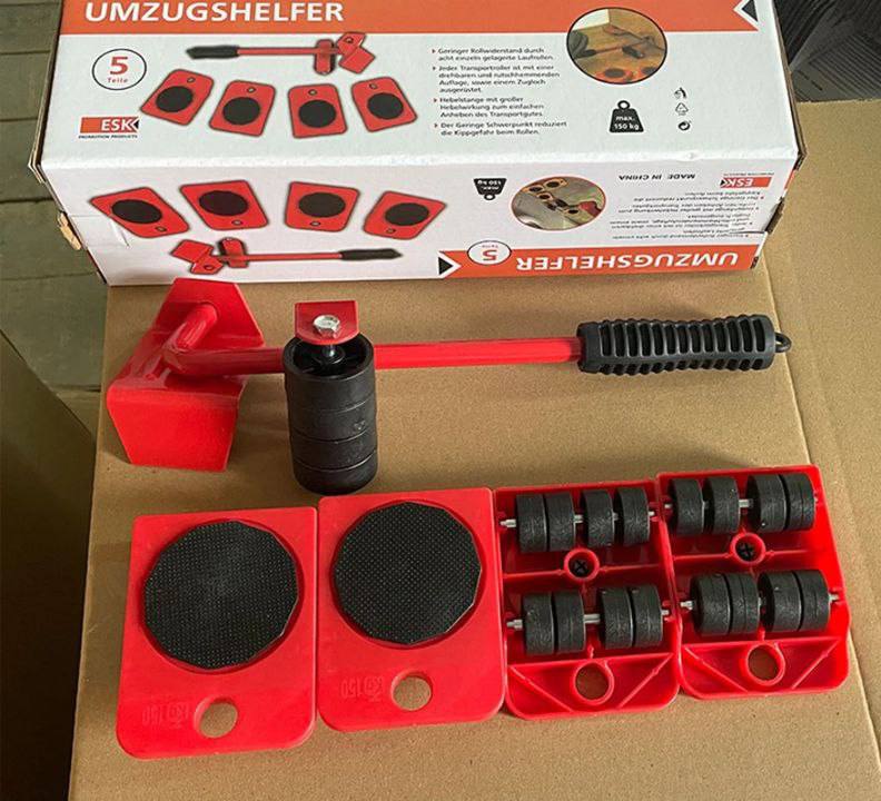 مجموعة نقل الأثاث مع عجلات وأداة نقلKit de déplacement à roulettes pour meubles