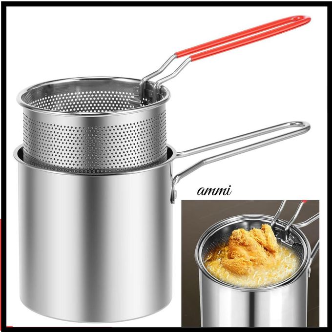 Casserole de Friture en Acier Inoxydable avec Panier de Filtration مقلاة من الفولاذ المقاوم للصدأ مع سلة تصفية