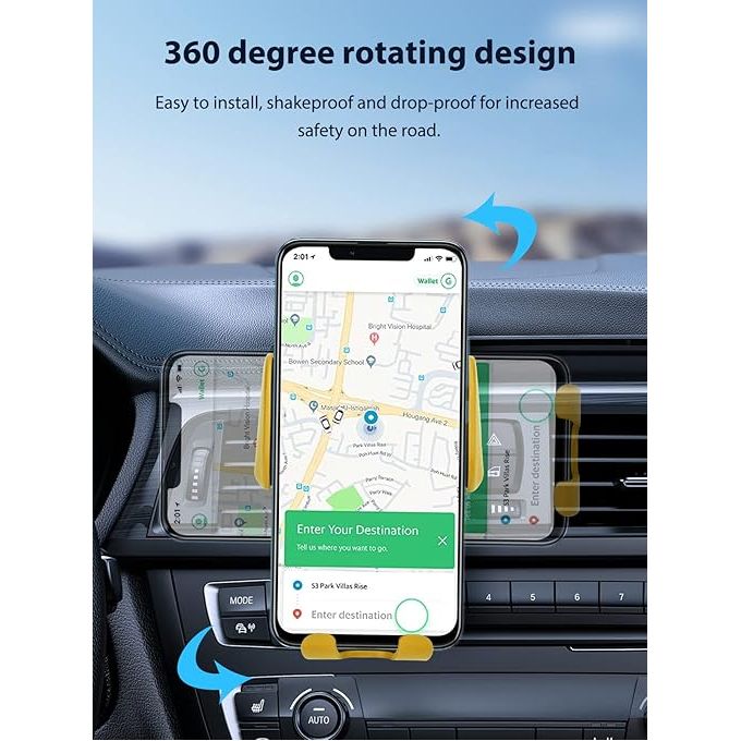 حامل شاحن السيارة اللاسلكي، تثبيت تلقائي، دوران 360 درجة Support de chargeur sans fil de voiture