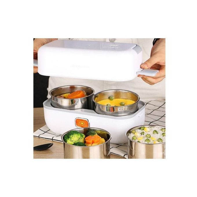 طباخ بخار كهربائي  lunch box gris Cuiseur à vapeur électrique boîte a isolation thermique
