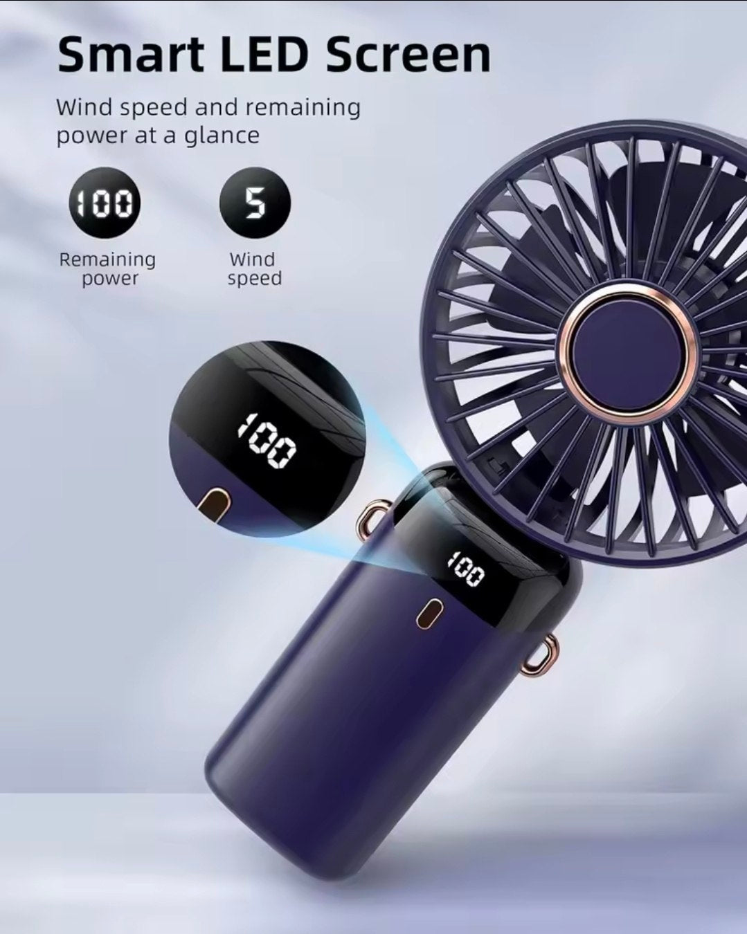 Ventilateur Portable, Mini Ventilateur de Poche مروحة محمولة، مروحة جيب صغيرة، قابلة لإعادة الشحن عبر منفذ USB، 5