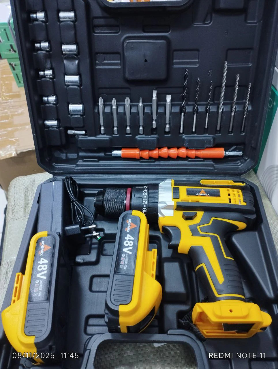 مثقاب كهربائي متعدد الوظائف 48V مع بطاريتين ليثيوم Lithium Electric tool Perceuse 48V