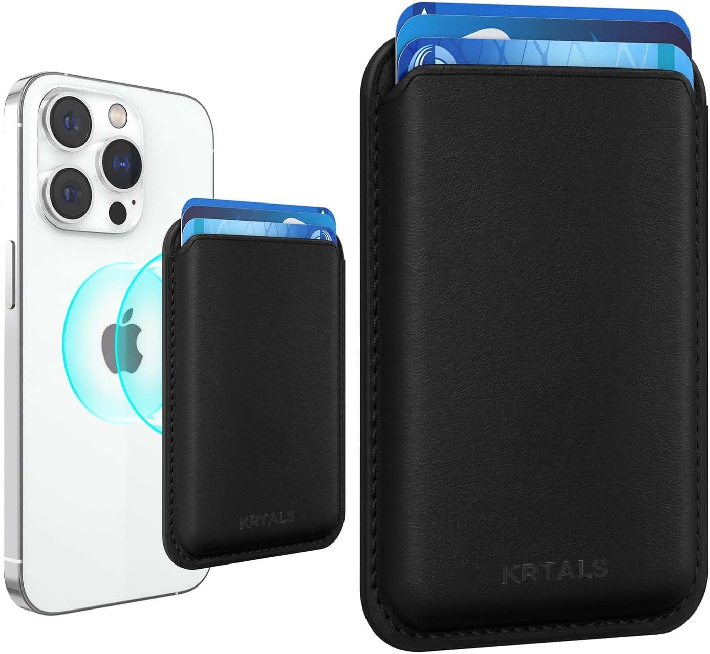 Portefeuille magnétique plus résistant avec porte-cartes pour iPone 15