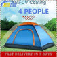 خيمة تخييم متعددة الألوان تتسع لأربعة أشخاص Tentes multicolor de Camping 4 PERSONNES ,208x208x145 cm