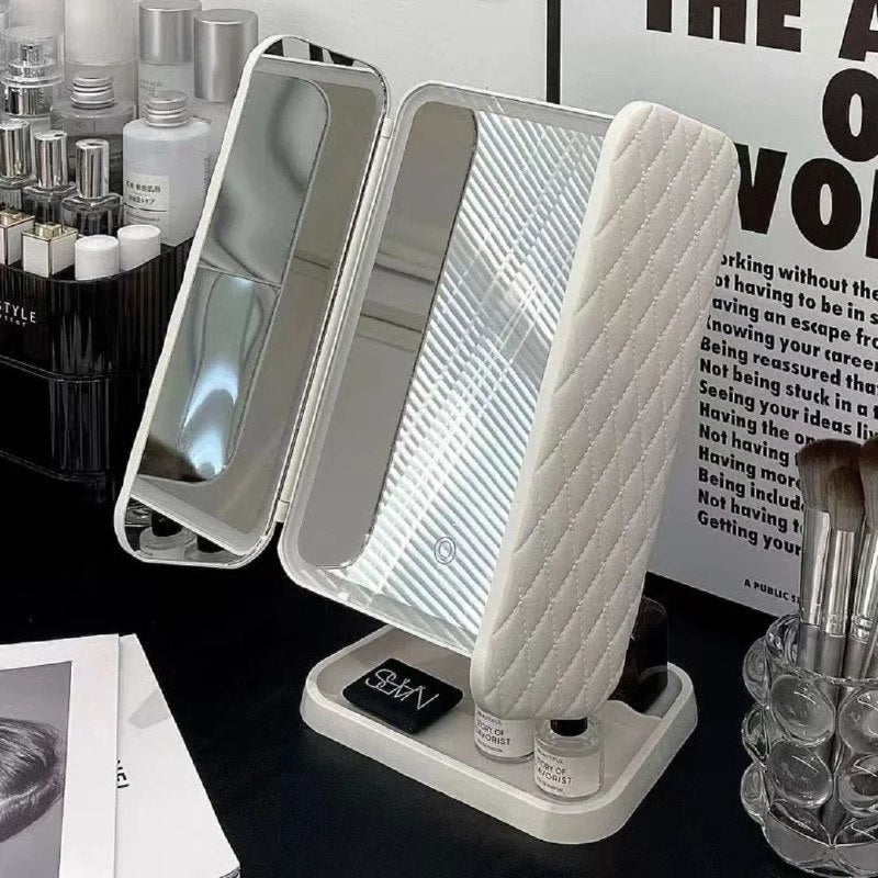 Miroir مرآة مكياج مبتكرة مع إضاءة LED وشاشة لمس