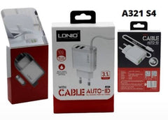 LDNIO Charger with Cable AUTO-ID 3.1A A321 S4
