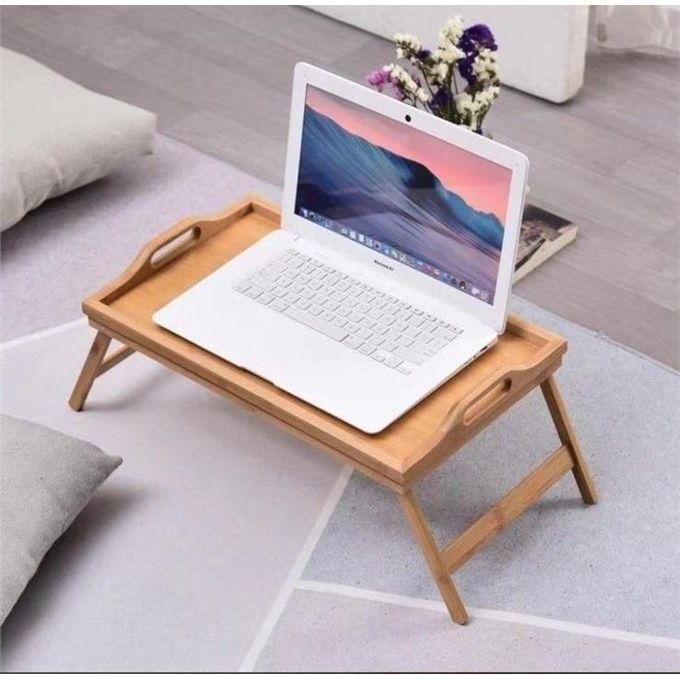 طاولة سرير كبيرة من الخيزران مع أرجل قابلة للطي ومقابض خشبية Grande table de lit en bambou avec pieds pliants et poignées en bois