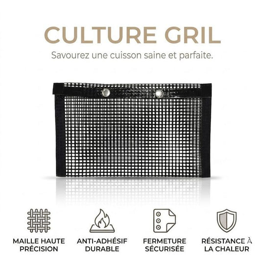 Sac Barbecue en Maille Anti-Adhésif حقيبة شواء شبكية غير لاصقة -مقاومة للحرارة، قابلة لإعادة الاستخدام وسهلة التنظيف