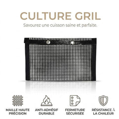 Sac Barbecue en Maille Anti-Adhésif حقيبة شواء شبكية غير لاصقة -مقاومة للحرارة، قابلة لإعادة الاستخدام وسهلة التنظيف