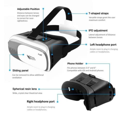 Casque VR smartphone vision 3D immersive نظارة واقع افتراضي للهواتف بتقنية ثلاثية الأبعاد