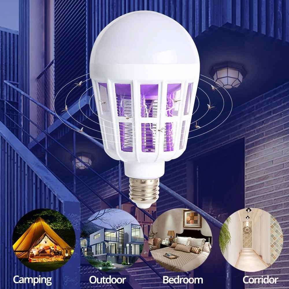 مصيدة حشرات، صاعق كهربائي مصباح LED قاتل للبعوض Ampoule anti-moustique LED 110V 220V 15W Lampe piège à insectes