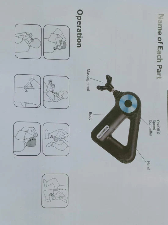 Pistolet de Massage triangulaire Pro 12 têtes جهاز تدليك العضلات والأنسجة الضامة، بستة مستويات