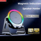 مكبر صوت لاسلكي قوي 5 في 1 بتقنية بلوتوث، حامل هاتف، إضاءة RGB Puissant haut-parleur Bluetooth sans fil 5 en 1 avec support pour téléphone, son surroundZJ-08  RGB