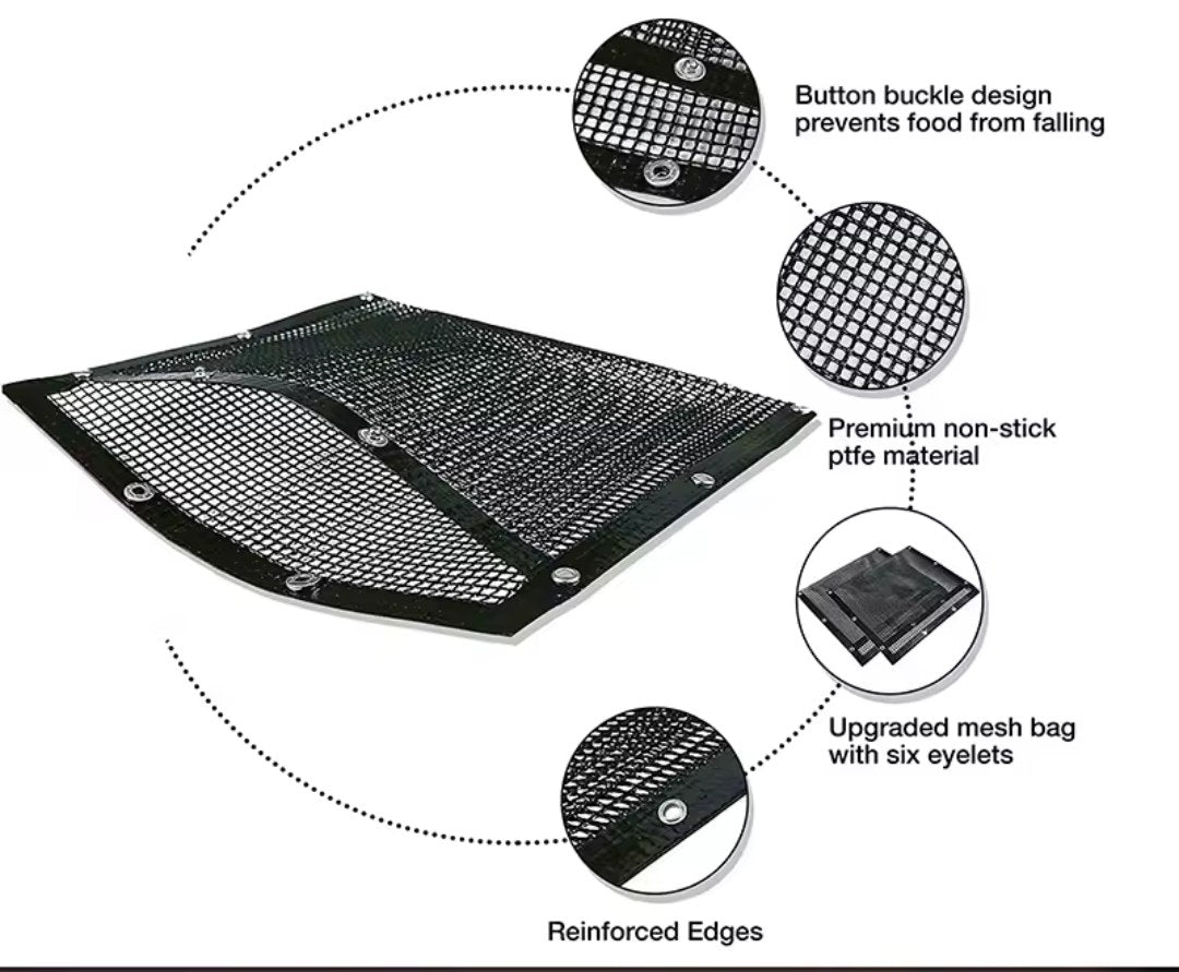 Sac Barbecue en Maille Anti-Adhésif حقيبة شواء شبكية غير لاصقة -مقاومة للحرارة، قابلة لإعادة الاستخدام وسهلة التنظيف