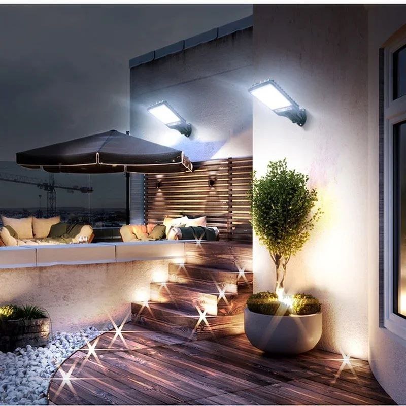 كشاف ضوئي يعمل بالطاقة الشمسية Projecteur Solaire LED 100W  Lampes Solaires avec Détecteur de Mouvement, Étanche pour Cour, Jardin, Garage