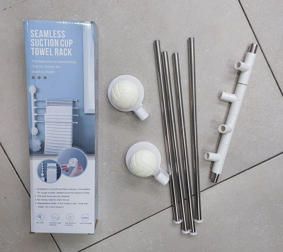 Seamless Suction Cup Towel Rack porte-serviettes mural pivotant رف مناشف دوار مثبت على الحائط