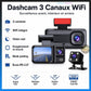 كاميرا لوحة القيادة Full HD 1080P بثلاث عدسات مسجل DVR برؤية ليلية Vehicle Blackbox DVR Full HD1080 Dashcam 3 Caméras Avant Intérieur Arrière avec WiFi