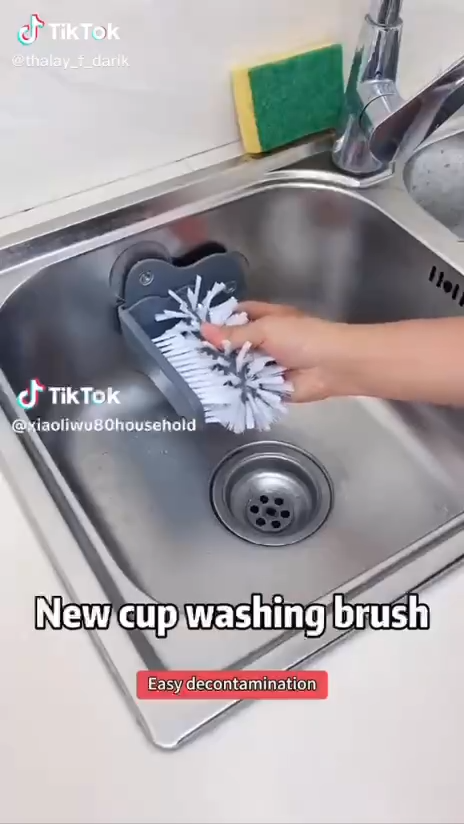Cup washing brush Brosse de nettoyage des verres et bouteilles أداة غسل الأواني دو تصميم رائع متعددة الإستعمالات