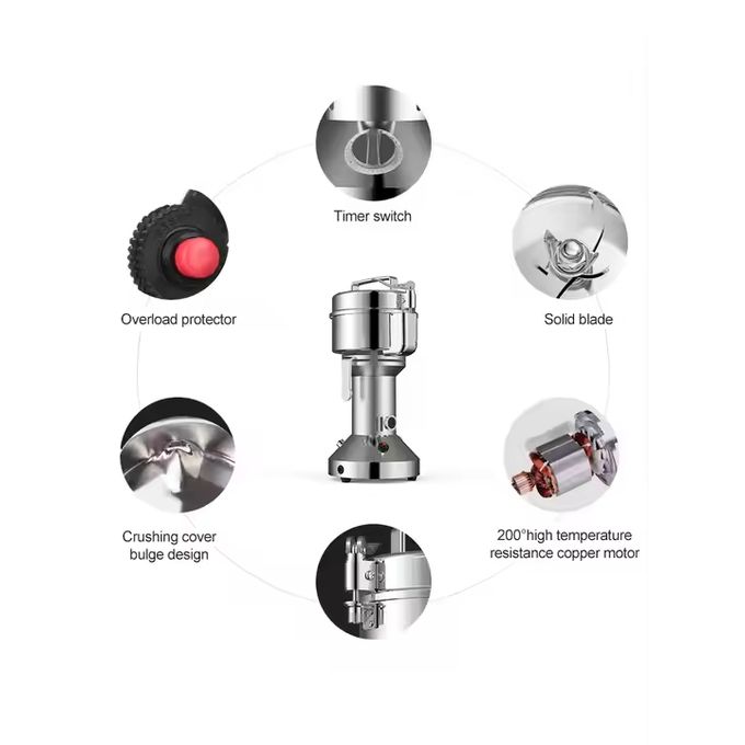 Moulin à épices électrique portable pour céréales et herbes مطحنة توابل كهربائية محمولة للحبوب والأعشاب